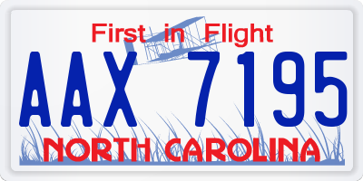 NC license plate AAX7195