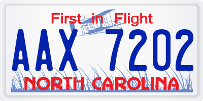 NC license plate AAX7202