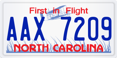 NC license plate AAX7209