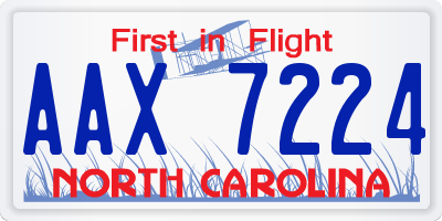 NC license plate AAX7224