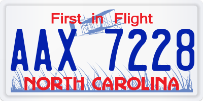 NC license plate AAX7228