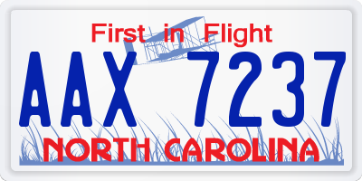 NC license plate AAX7237