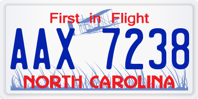 NC license plate AAX7238