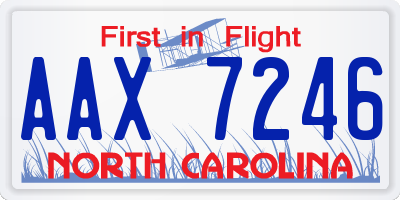 NC license plate AAX7246