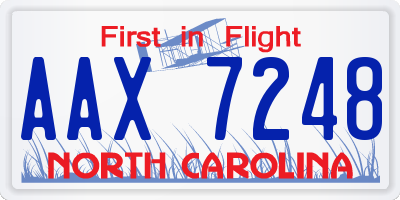 NC license plate AAX7248