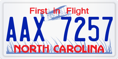 NC license plate AAX7257