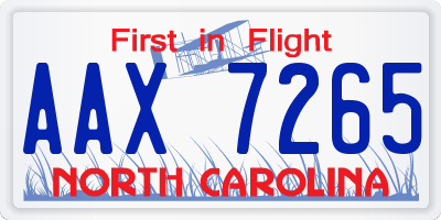 NC license plate AAX7265