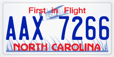 NC license plate AAX7266