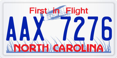 NC license plate AAX7276