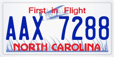 NC license plate AAX7288