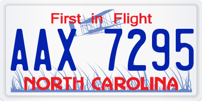 NC license plate AAX7295