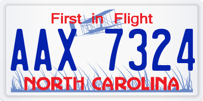 NC license plate AAX7324
