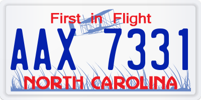 NC license plate AAX7331