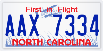 NC license plate AAX7334