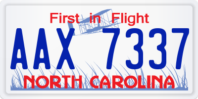 NC license plate AAX7337