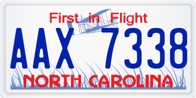 NC license plate AAX7338