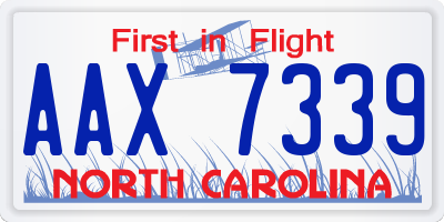 NC license plate AAX7339