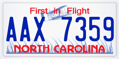 NC license plate AAX7359