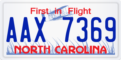 NC license plate AAX7369