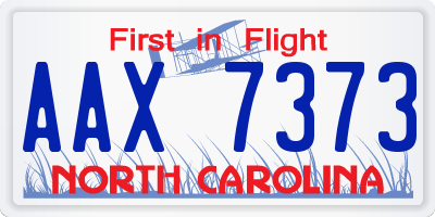 NC license plate AAX7373