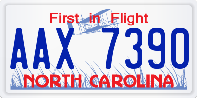 NC license plate AAX7390