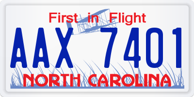 NC license plate AAX7401