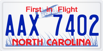 NC license plate AAX7402