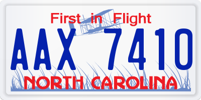 NC license plate AAX7410
