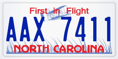 NC license plate AAX7411