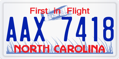 NC license plate AAX7418