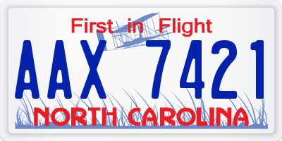 NC license plate AAX7421