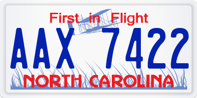 NC license plate AAX7422
