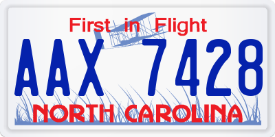 NC license plate AAX7428
