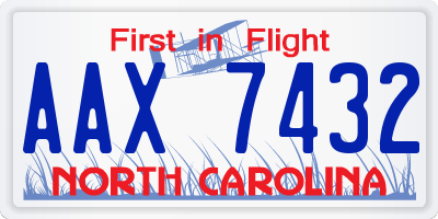 NC license plate AAX7432