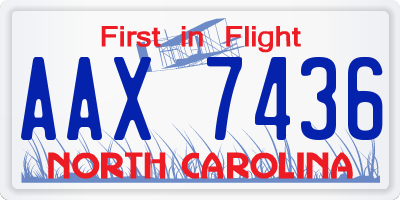 NC license plate AAX7436
