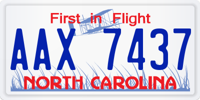 NC license plate AAX7437