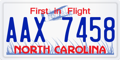 NC license plate AAX7458