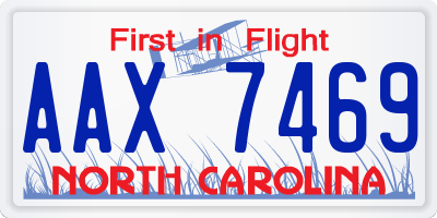 NC license plate AAX7469