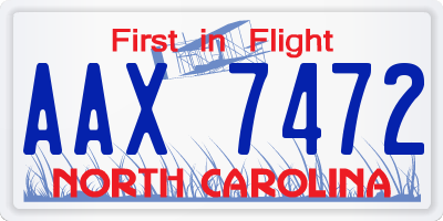 NC license plate AAX7472