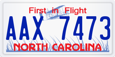 NC license plate AAX7473