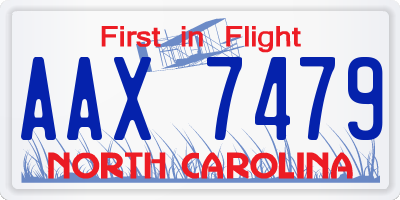 NC license plate AAX7479