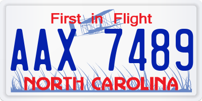 NC license plate AAX7489