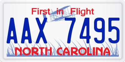 NC license plate AAX7495