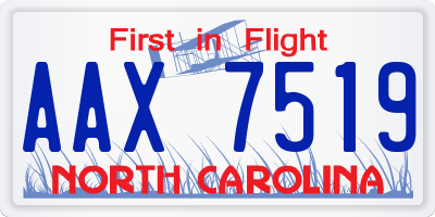 NC license plate AAX7519