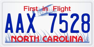 NC license plate AAX7528