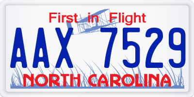 NC license plate AAX7529