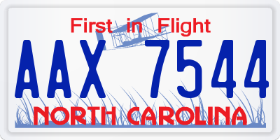 NC license plate AAX7544