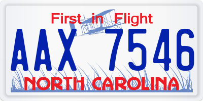 NC license plate AAX7546