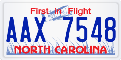 NC license plate AAX7548
