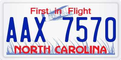 NC license plate AAX7570